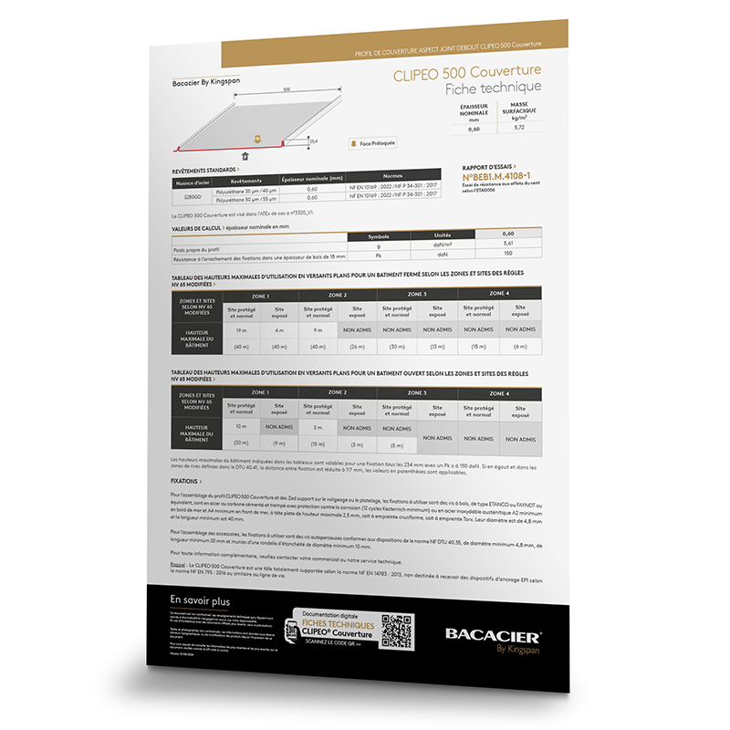 Fiche technique CLIPEO 500 - Couverture
