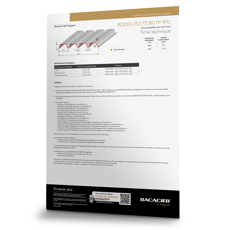 Fiche technique ROOFALTEO 73.780 TPO